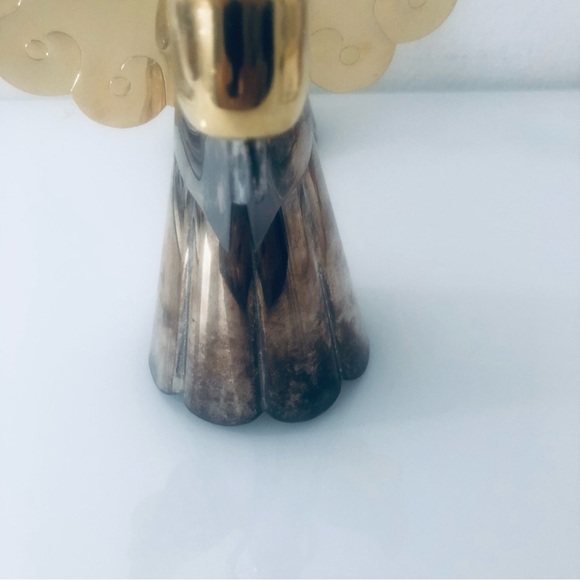 VINTAGE BRASS ANGEL CANDLEHOLDERS SILVER GOLD SET - Picture 5 of 8